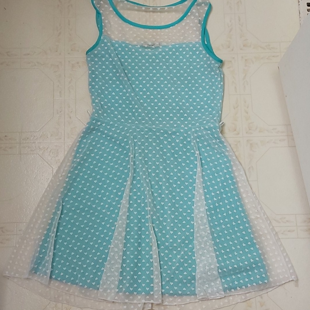 Blue heart lace dress